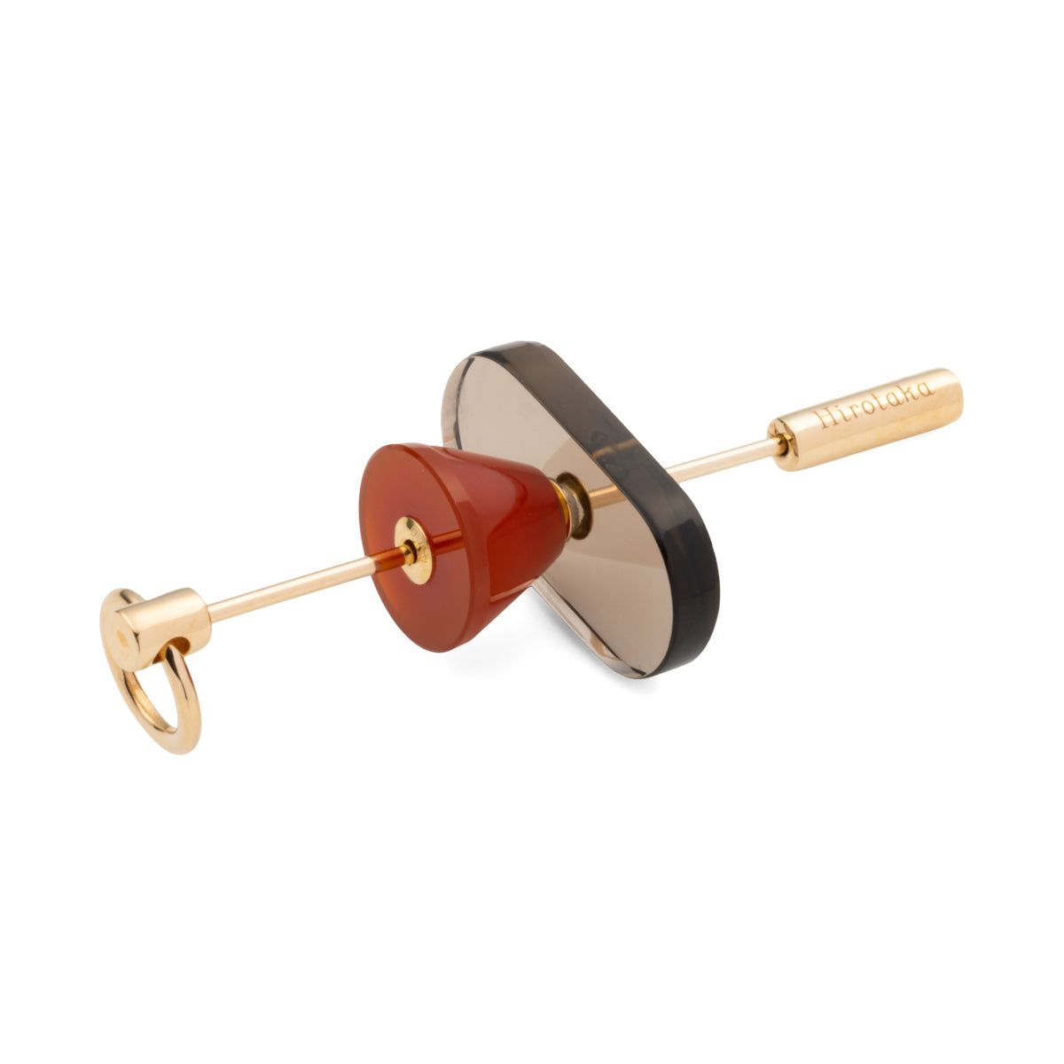 SPEAR Door Knocker Earring Large size, Smoky Quartz & Carnelian