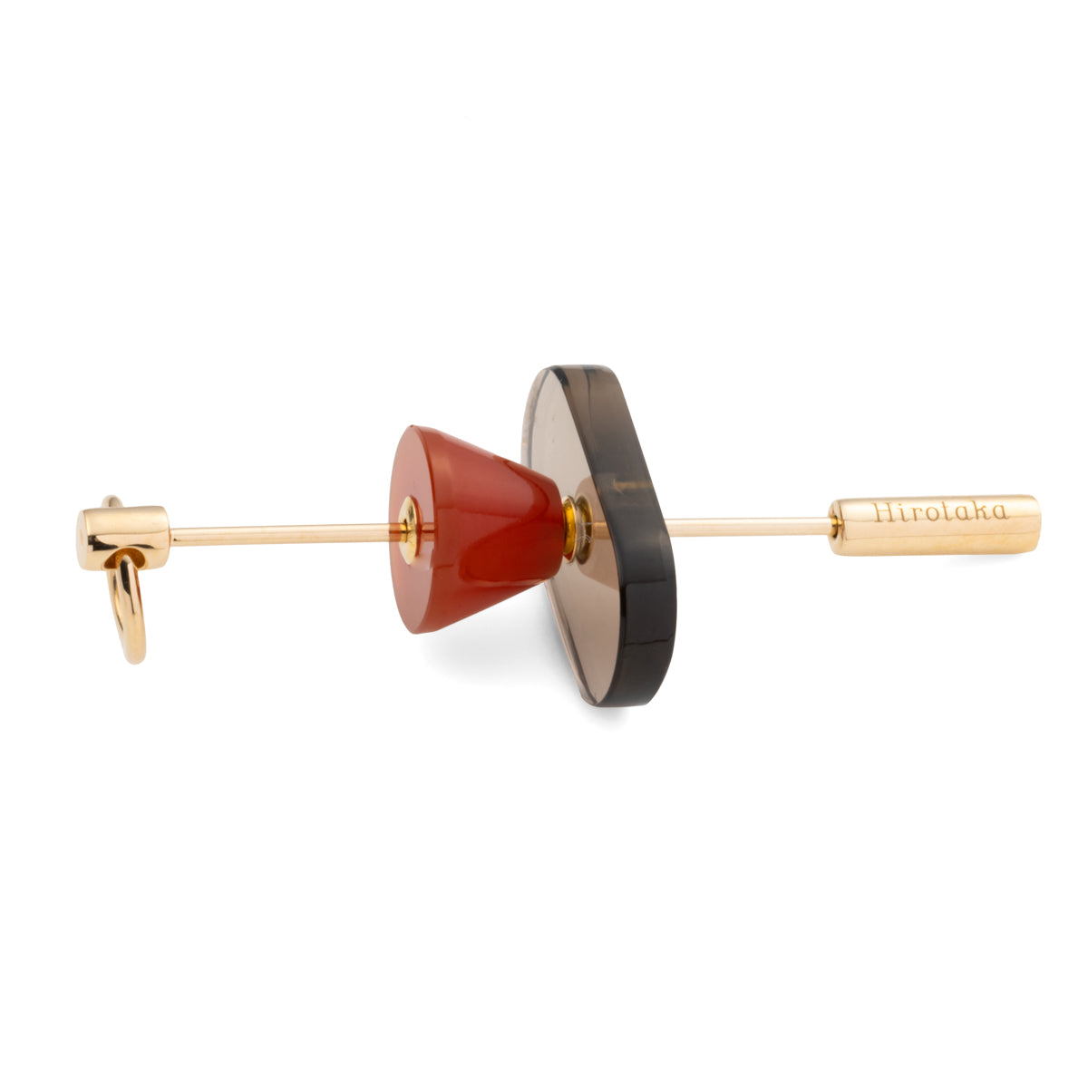 SPEAR Door Knocker Earring Large size, Smoky Quartz & Carnelian