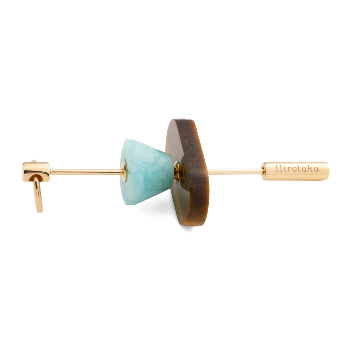 SPEAR Door Knocker Earring Large size, Tiger's Eye &Amazonite