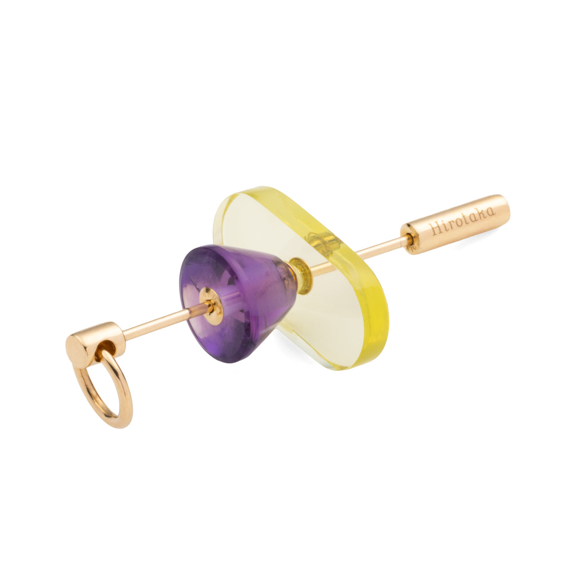 SPEAR Door Knocker Earring Large size, Lemon Quartz & Amethyst