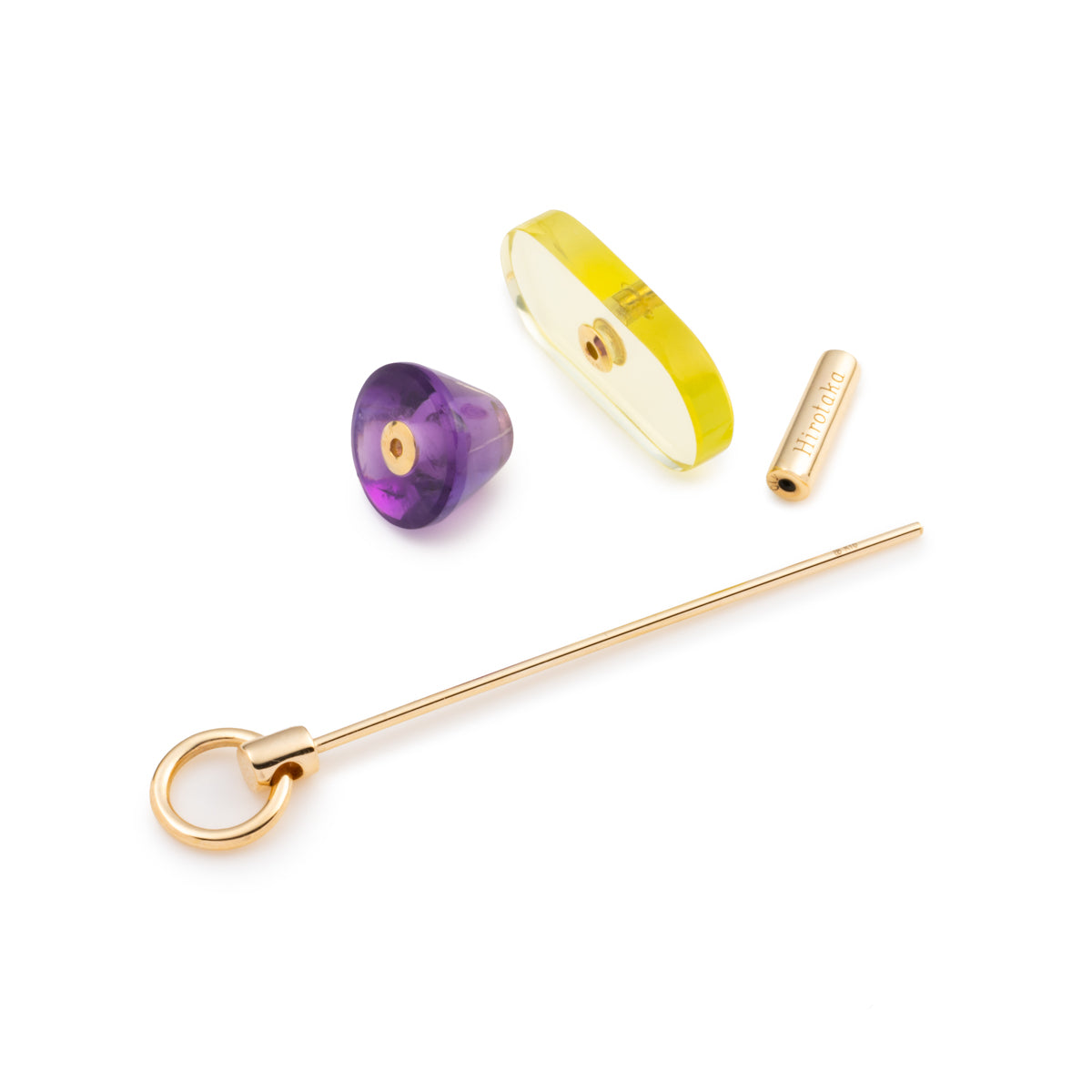 SPEAR Door Knocker Earring Large size, Lemon Quartz & Amethyst