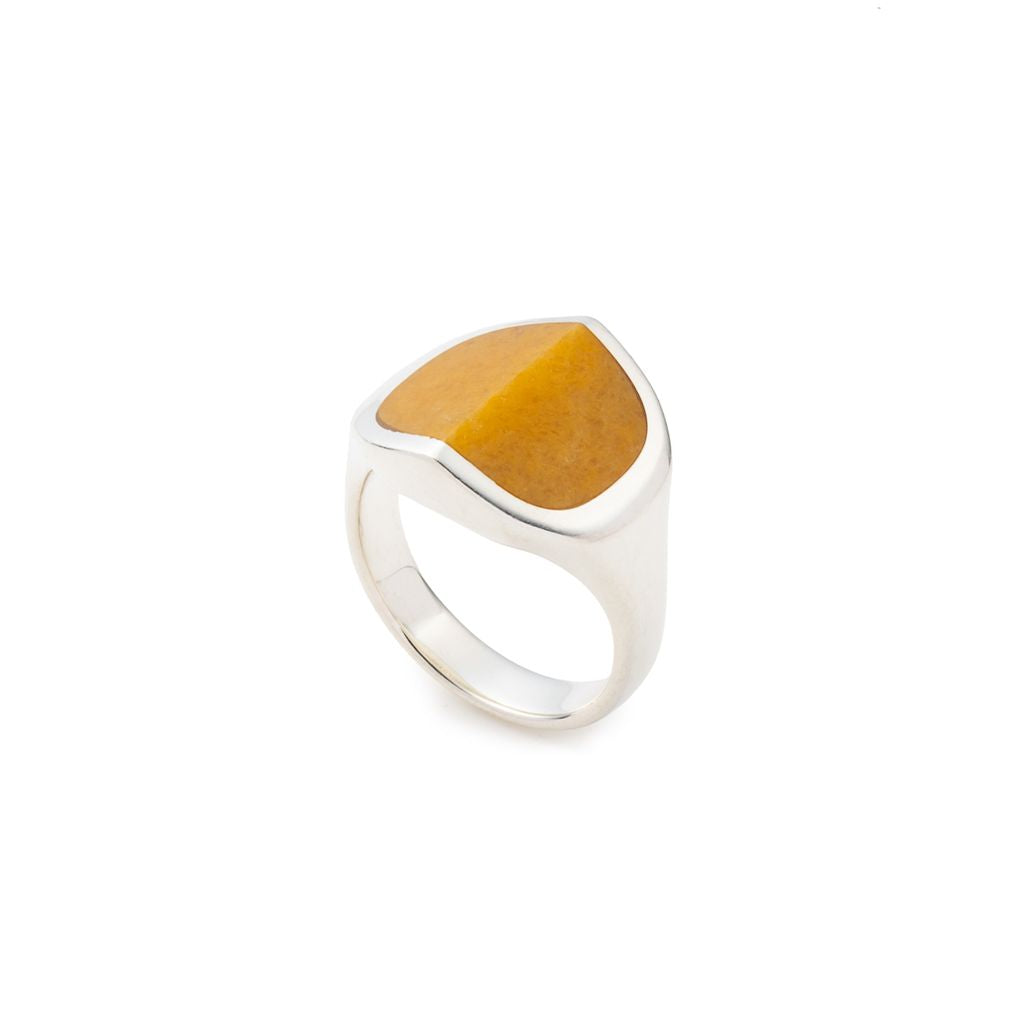【Made-To-Order】EQUINOX-Pyramid Yellow Aventurine Ring Medium size