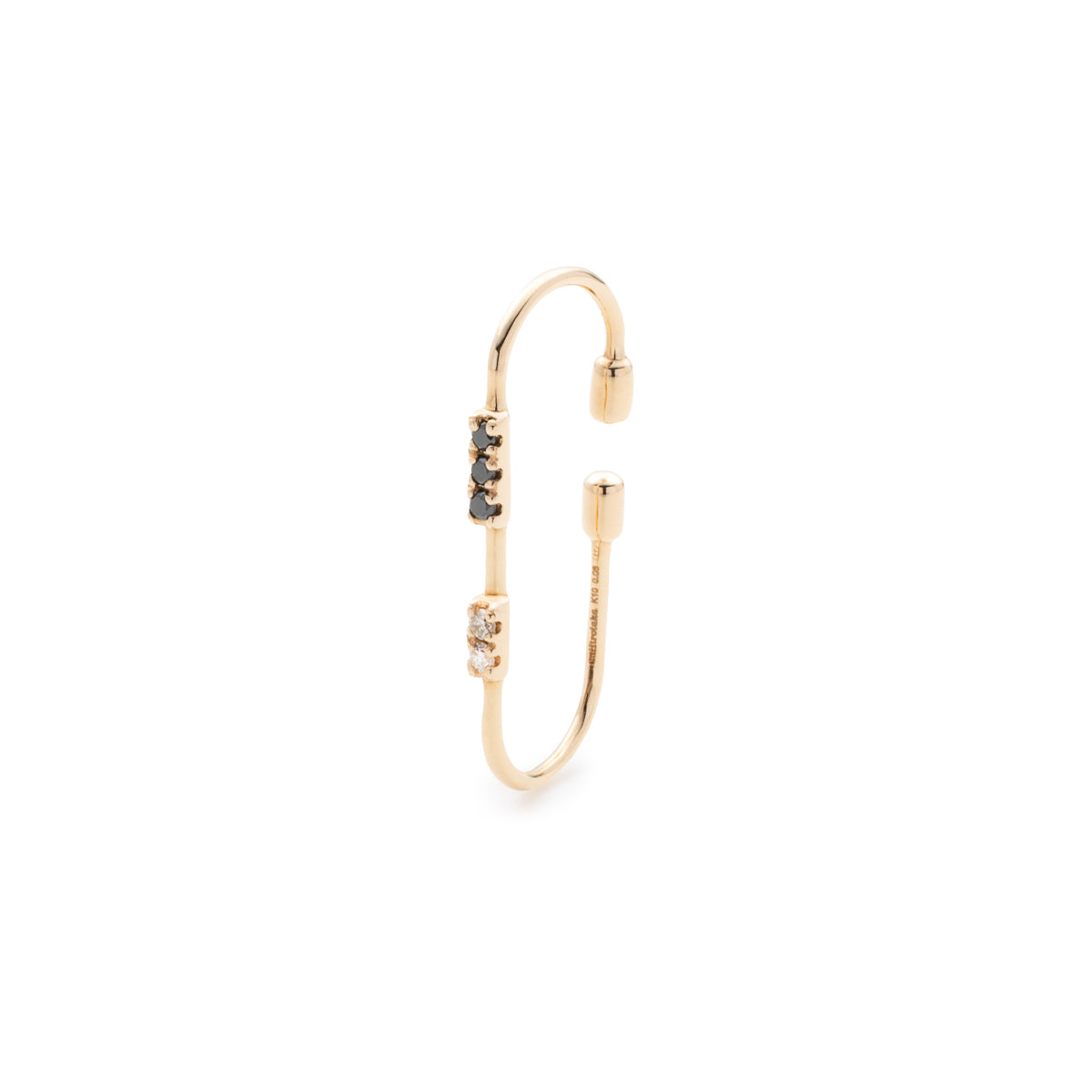 MIRÓ Black and White Diamond Ear Cuff Medium size