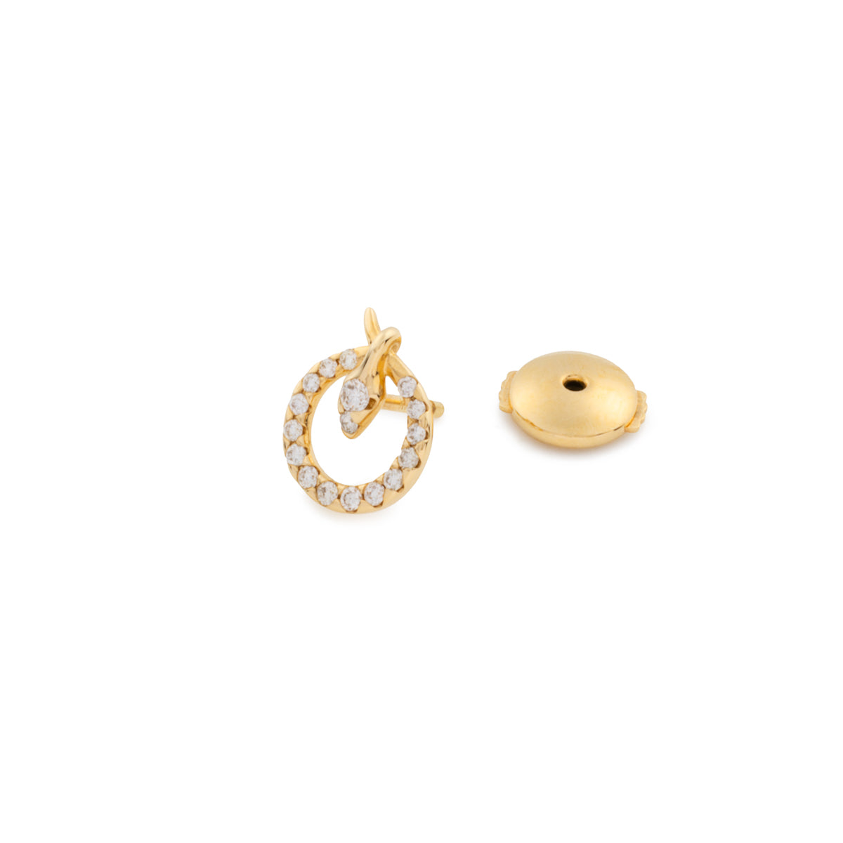 18K SNAKE KNOT Diamond Stud Earring