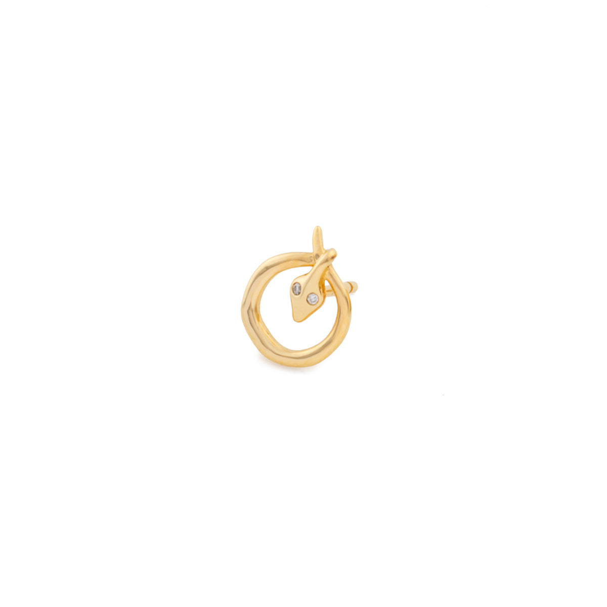 18K SNAKE KNOT Diamond Stud Earring