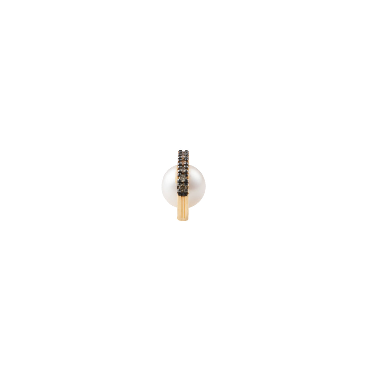 BELUGAPearl Diamond Earring Small size Black Ruthenium Plated
