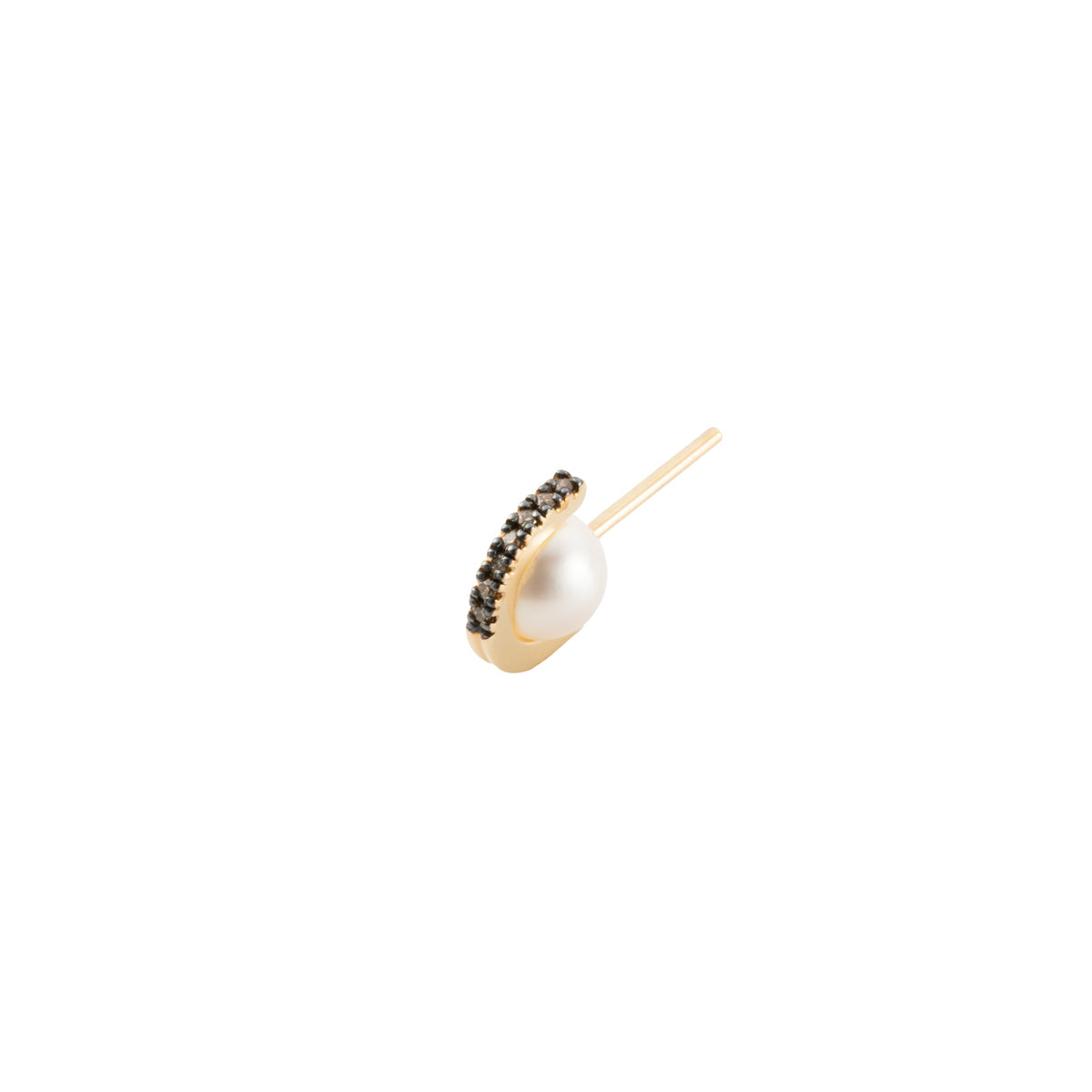 BELUGAPearl Diamond Earring Small size Black Ruthenium Plated