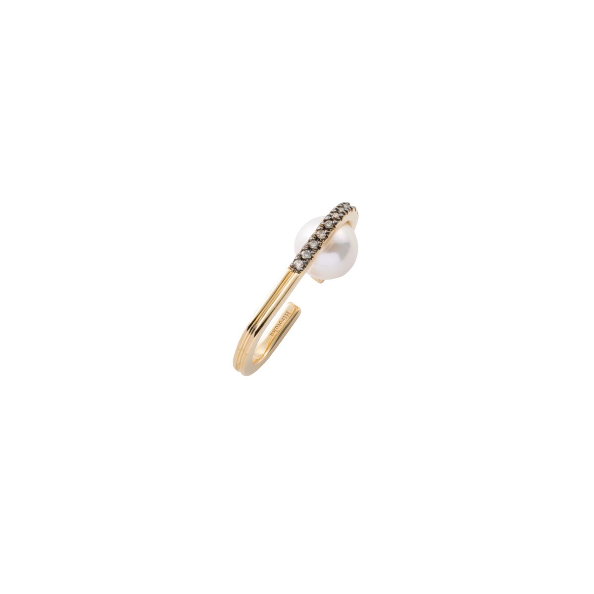 BELUGADiamond Akoya Pearl Ear Cuff Black Ruthenium Plated