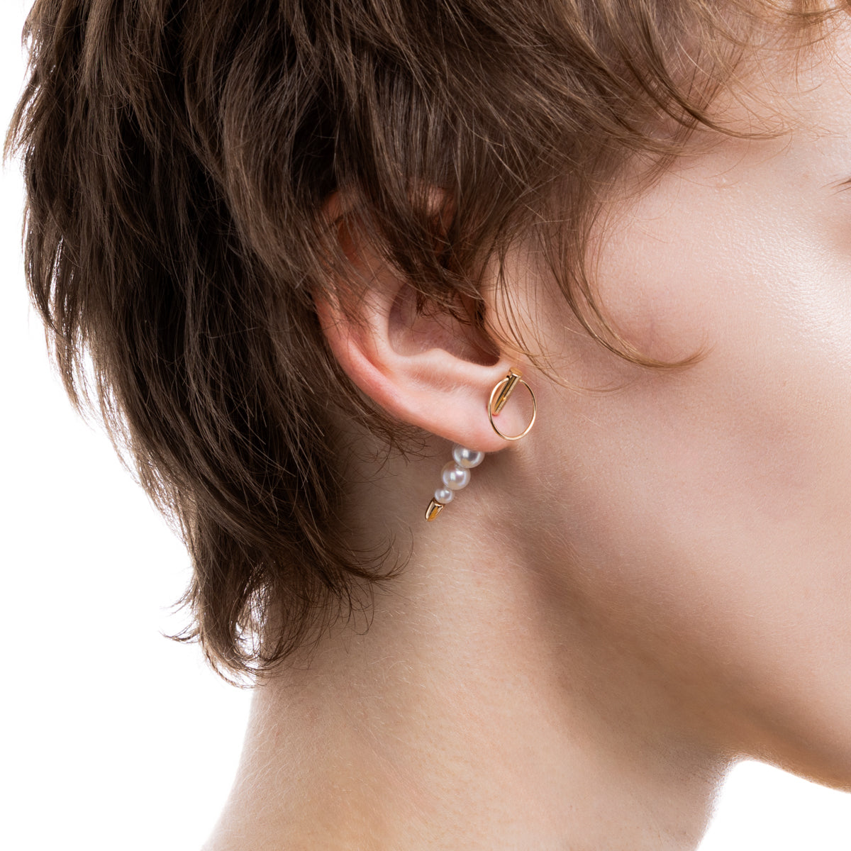 PUNCTURE Back Spear Pearl Earring