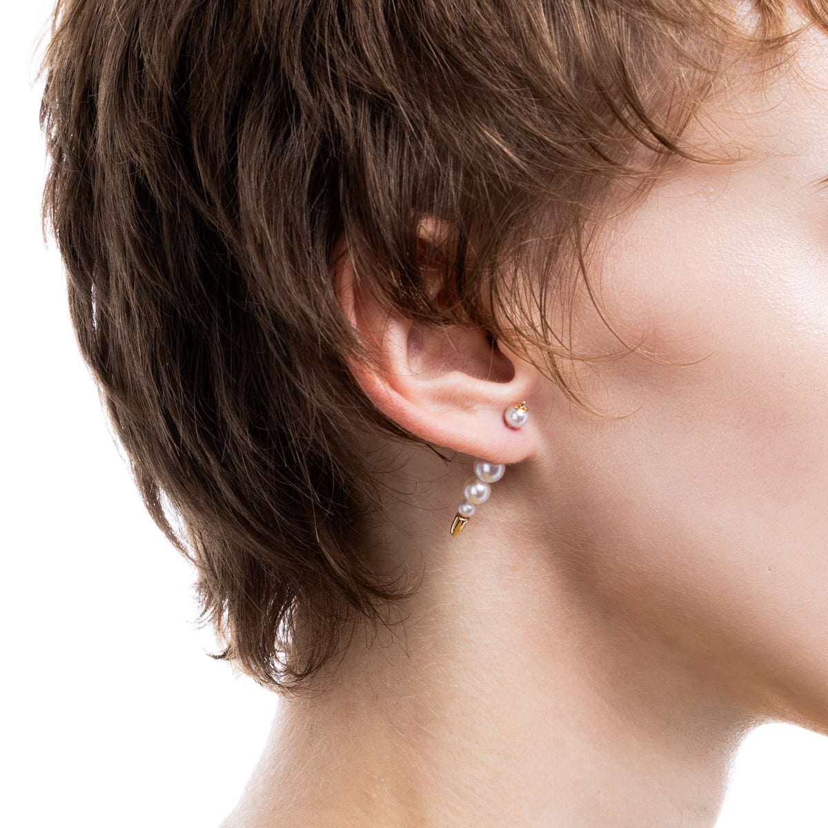 PUNCTURE Back Spear Pearl Earring Small size