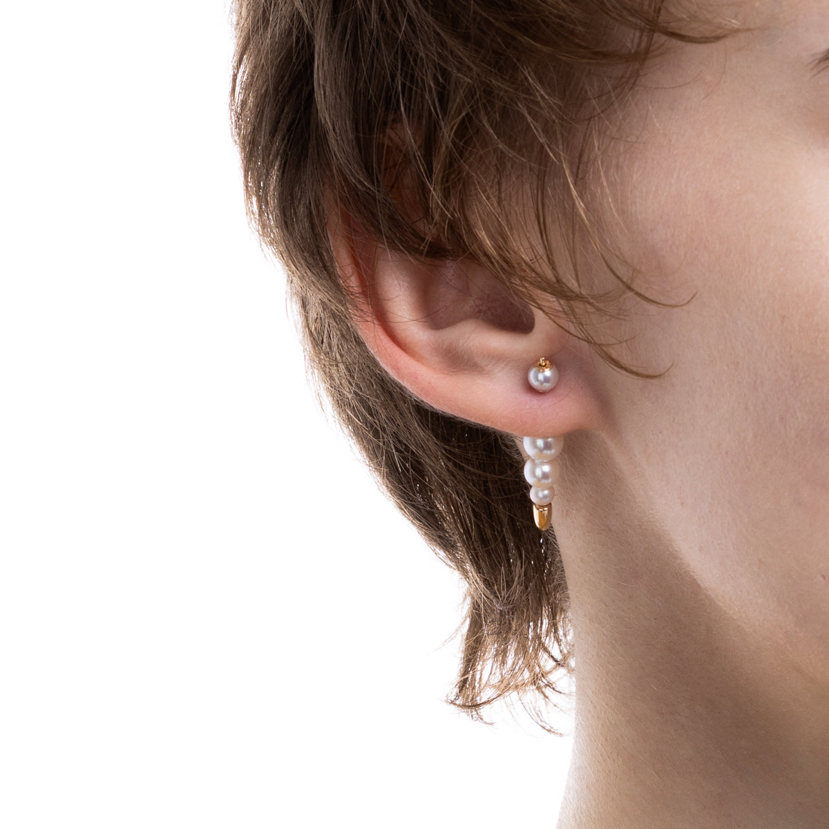 PUNCTURE Back Spear Pearl Earring Small size