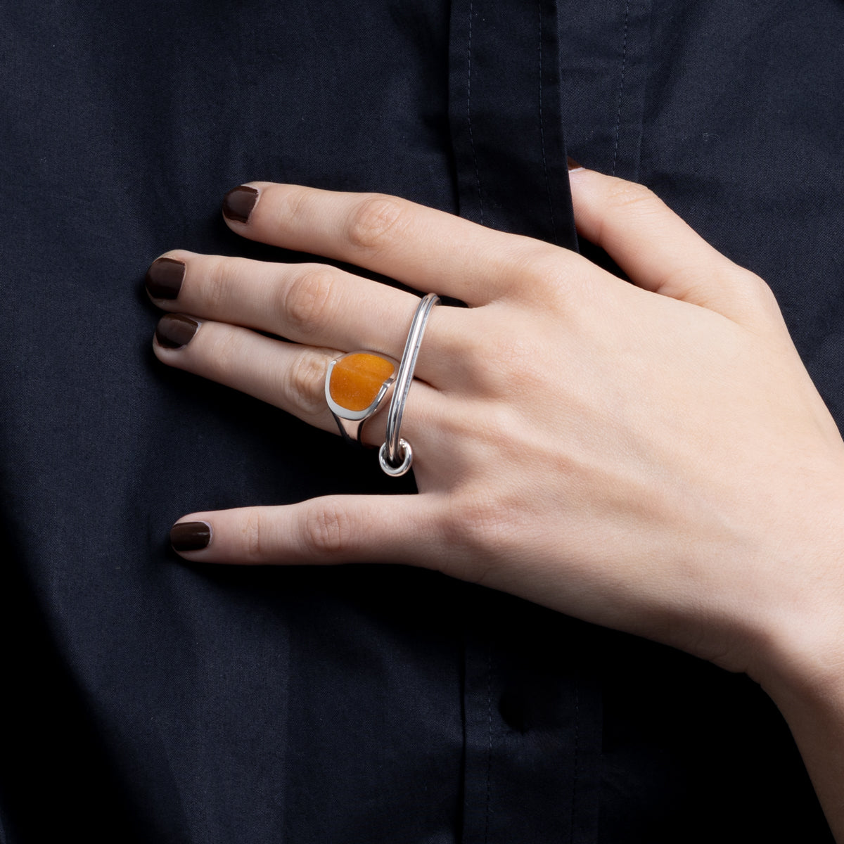 【Made-To-Order】EQUINOX-Pyramid Yellow Aventurine Ring Medium size