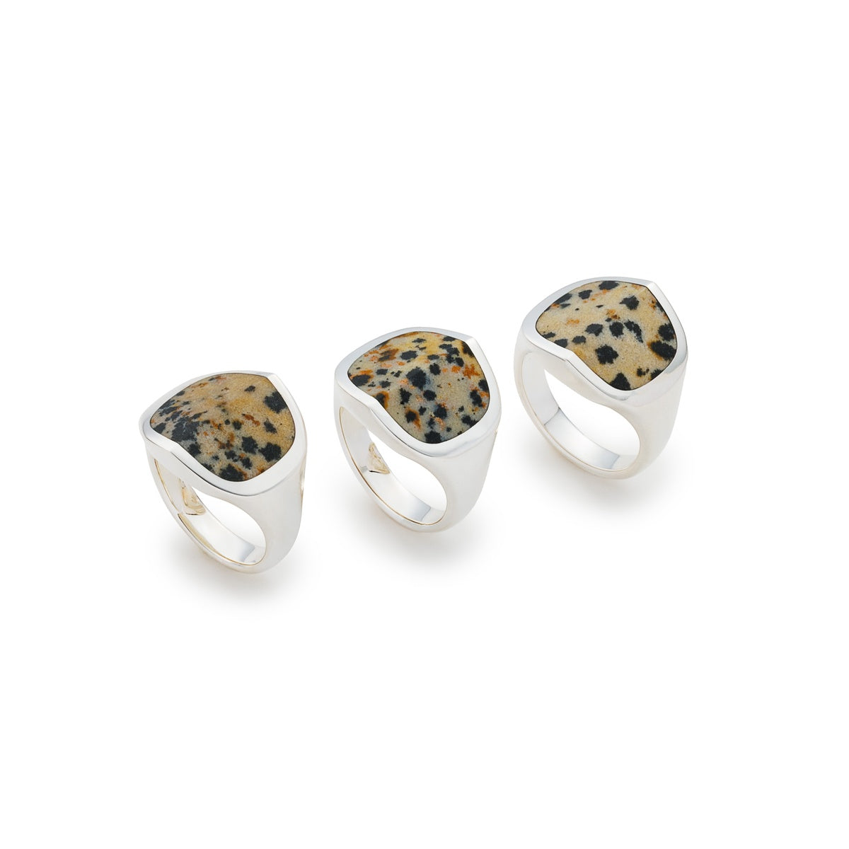EQUINOX-Pyramid Dalmatian Jasper Ring Medium size