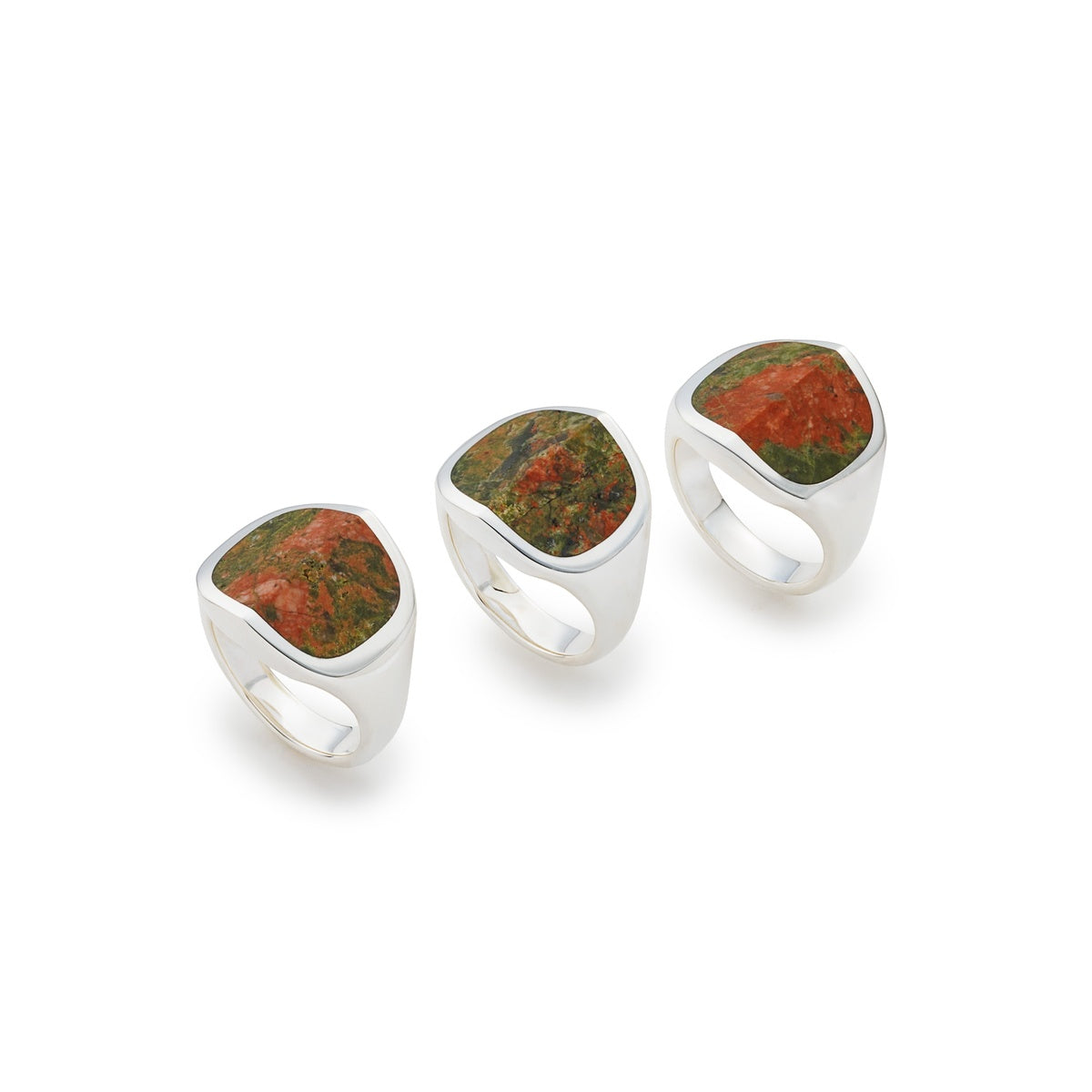 EQUINOX-Pyramid Unakite eye Ring Medium size