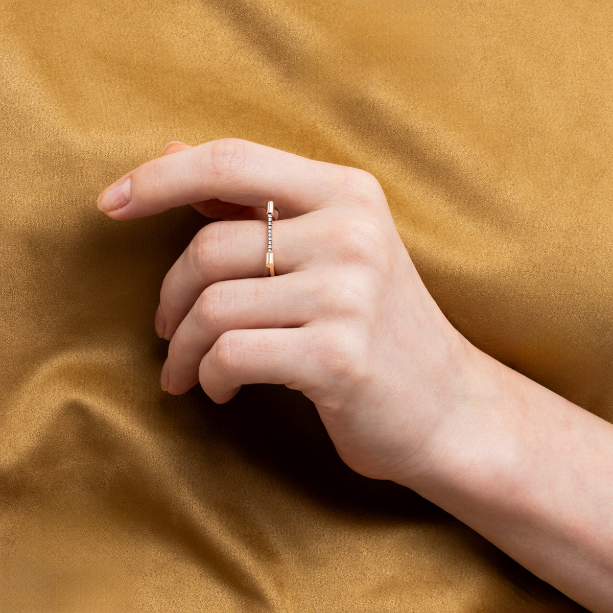 【Made-To-Order】PUNCTURE Diamond Ring Black Ruthenium Plated