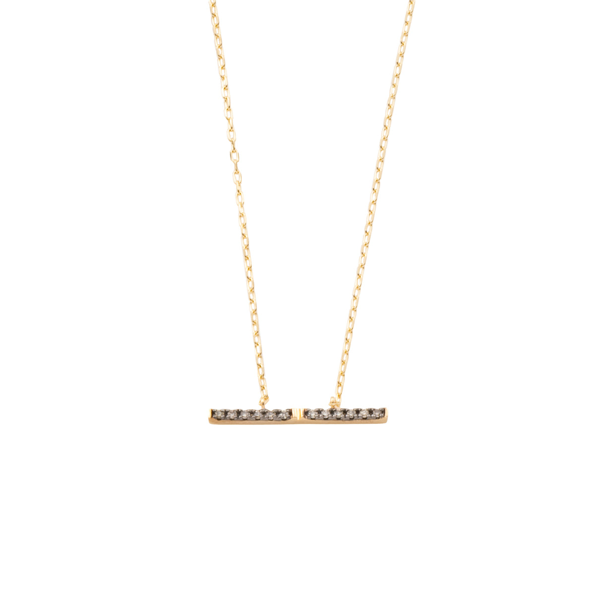 TRAPEZE Diamond Necklace Medium size Black Ruthenium Plated