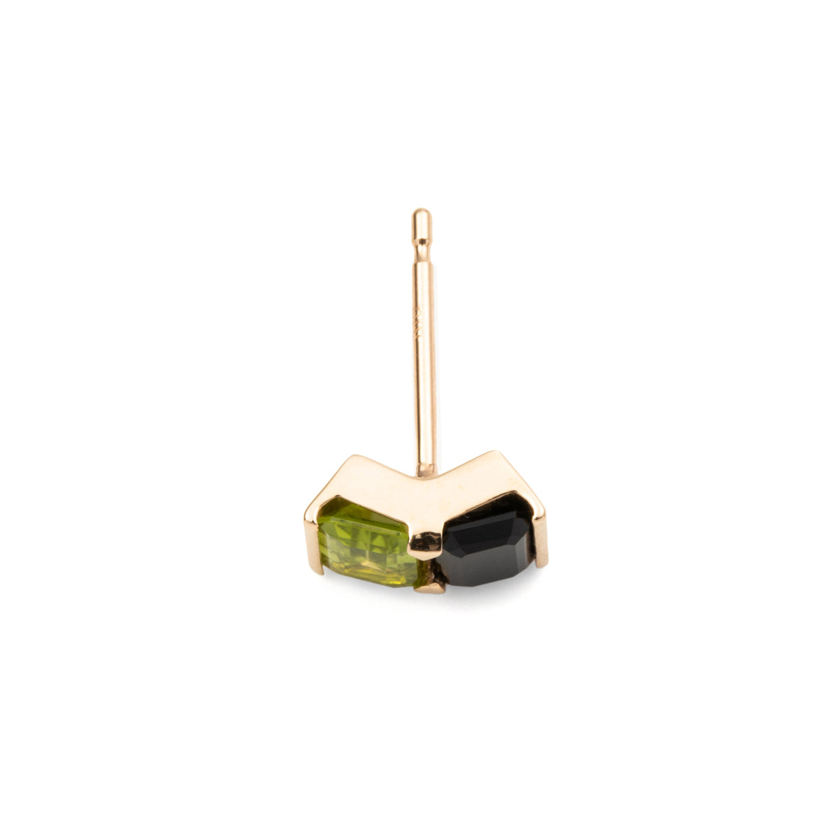 BIRD OF PARADISE Stud Earring Onyx & Peridot