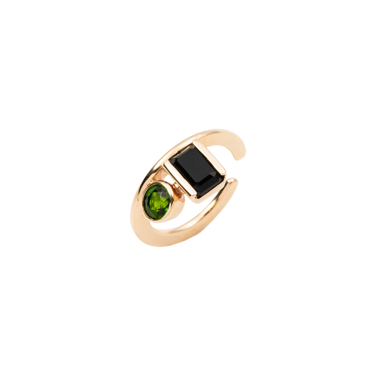 BIRD OF PARADISE Ear Cuff Onyx & Chrome Diopside