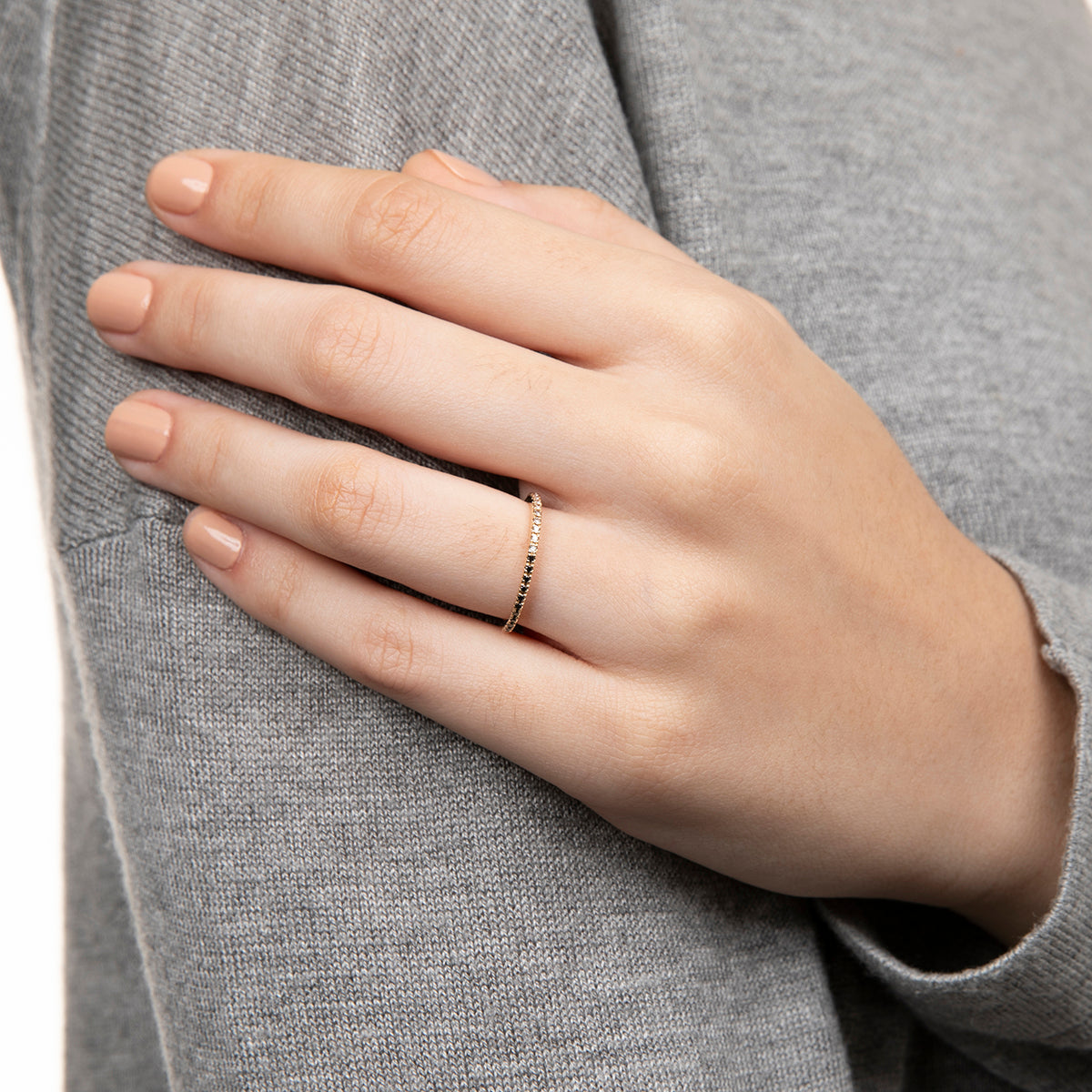 GOSSAMER Black and White Diamond Ring