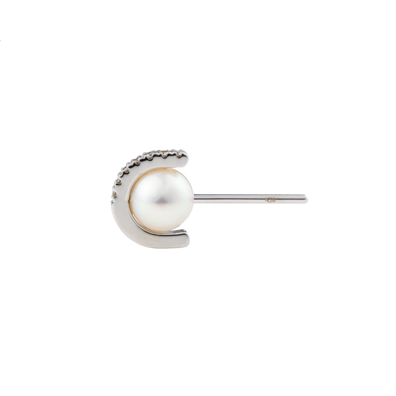 "Beluga" Pearl Diamond Earring S size