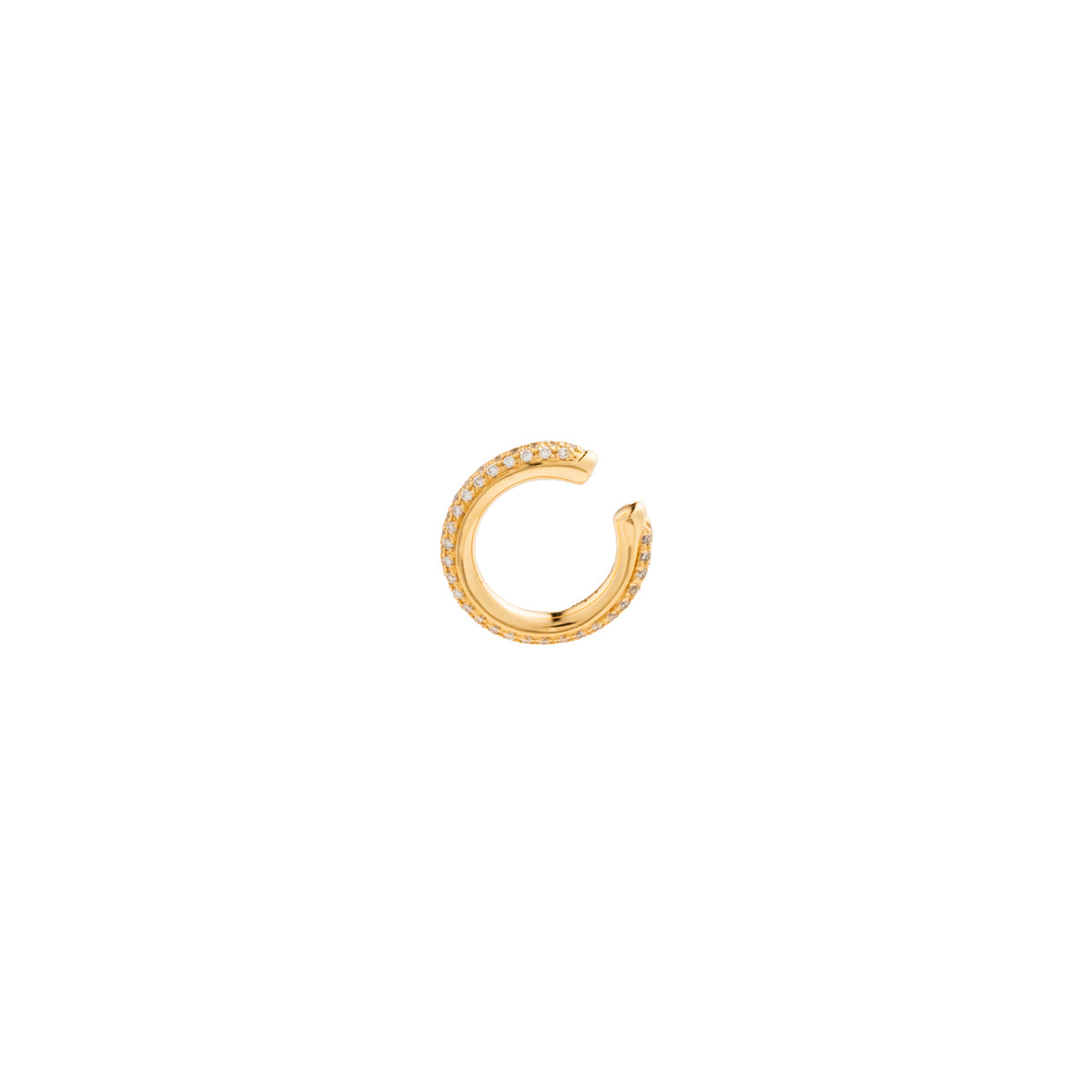 18K ALL ABOUT BASICS 3-Row Pavé Diamond Ear Cuff Small size