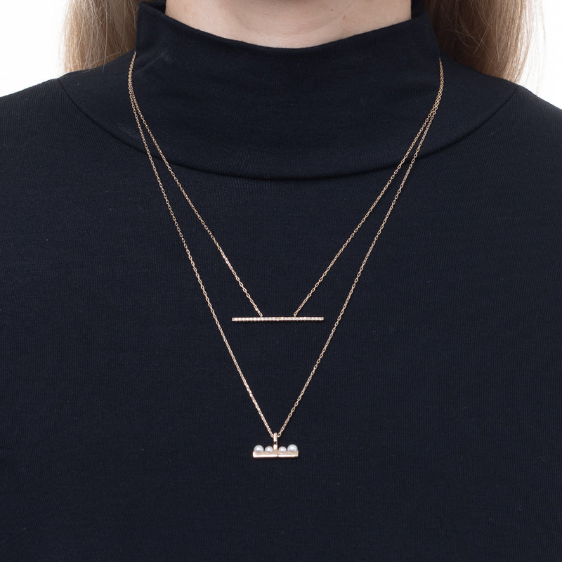 "Trapeze" Diamond Necklace L size