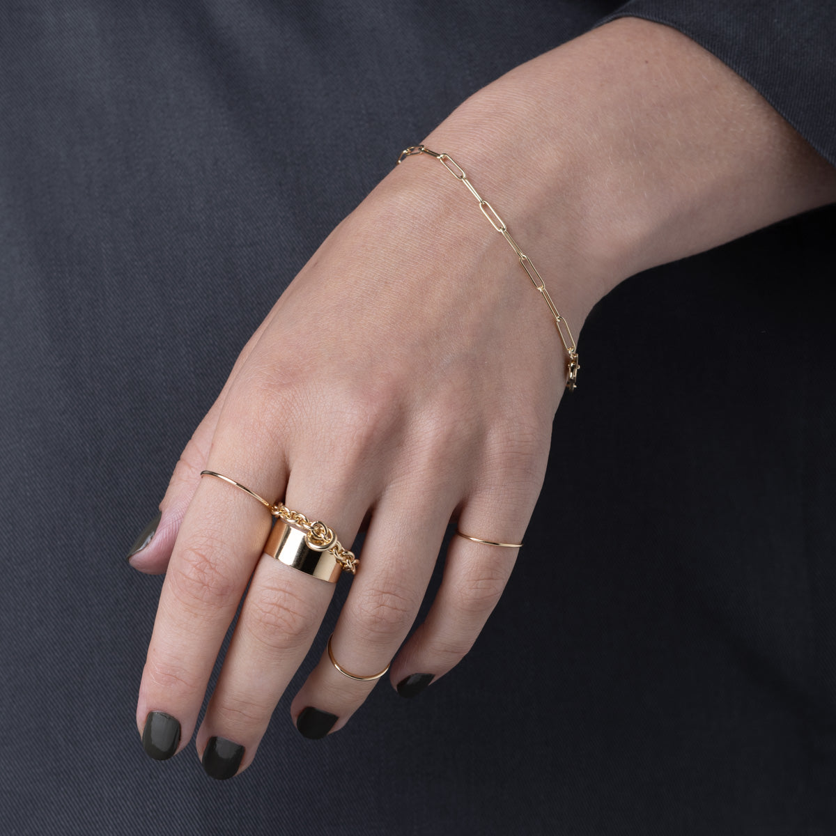 18K ALL ABOUT BASICS Chain Ring Large size