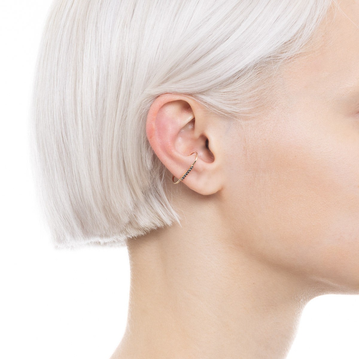 MIRÓ Diamond Ear Cuff Small size Black Ruthenium Plated
