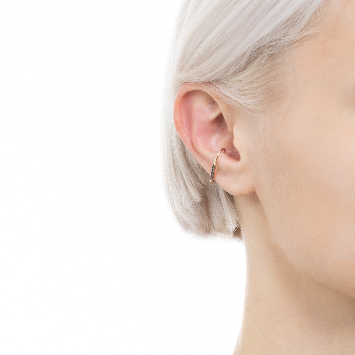 MIRÓ Diamond Ear Cuff Small size Black Ruthenium Plated