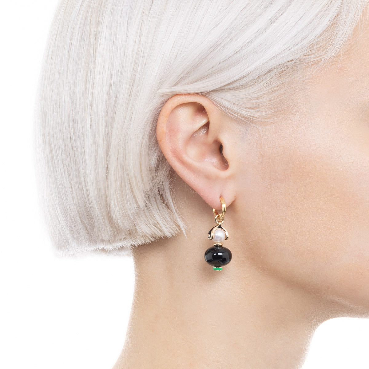 BIRD OF PARADISE Onyx Charm Earring