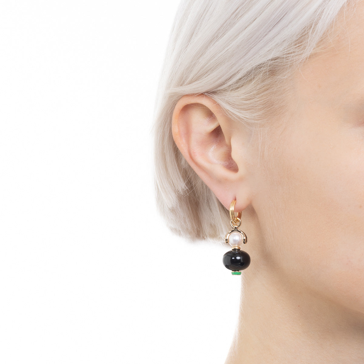 BIRD OF PARADISE Onyx Charm Earring