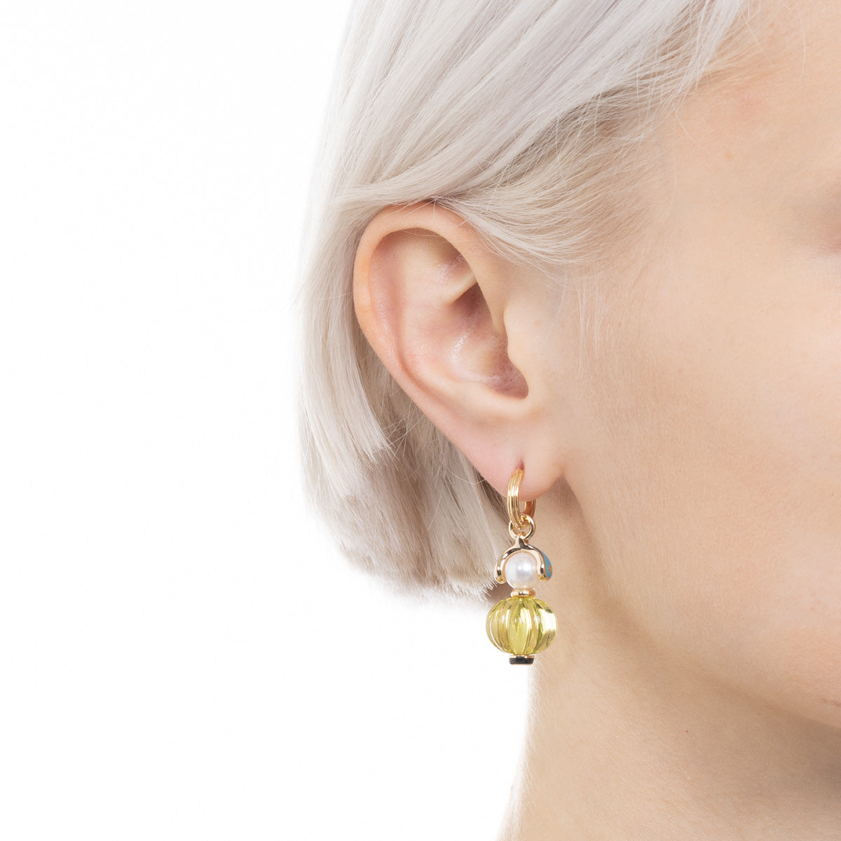 BIRD OF PARADISE Lemon Quartz Charm Earring
