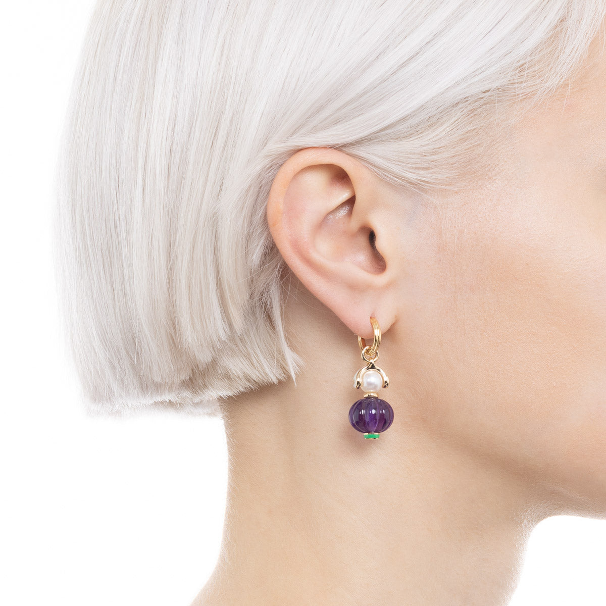 BIRD OF PARADISE Amethyst Charm Earring