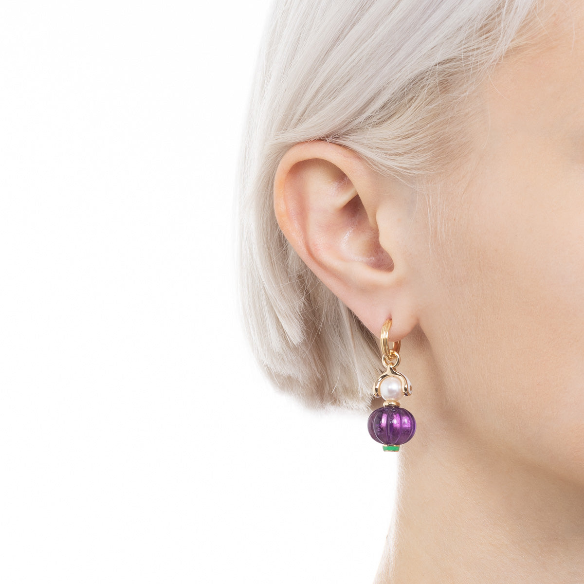 BIRD OF PARADISE Amethyst Charm Earring