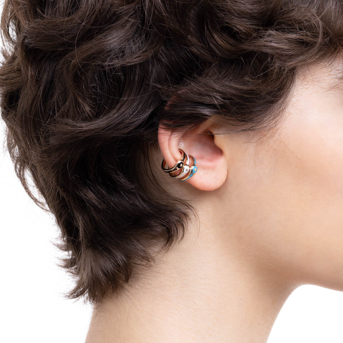 BIRD OF PARADISE Ear Cuff in Jet Black