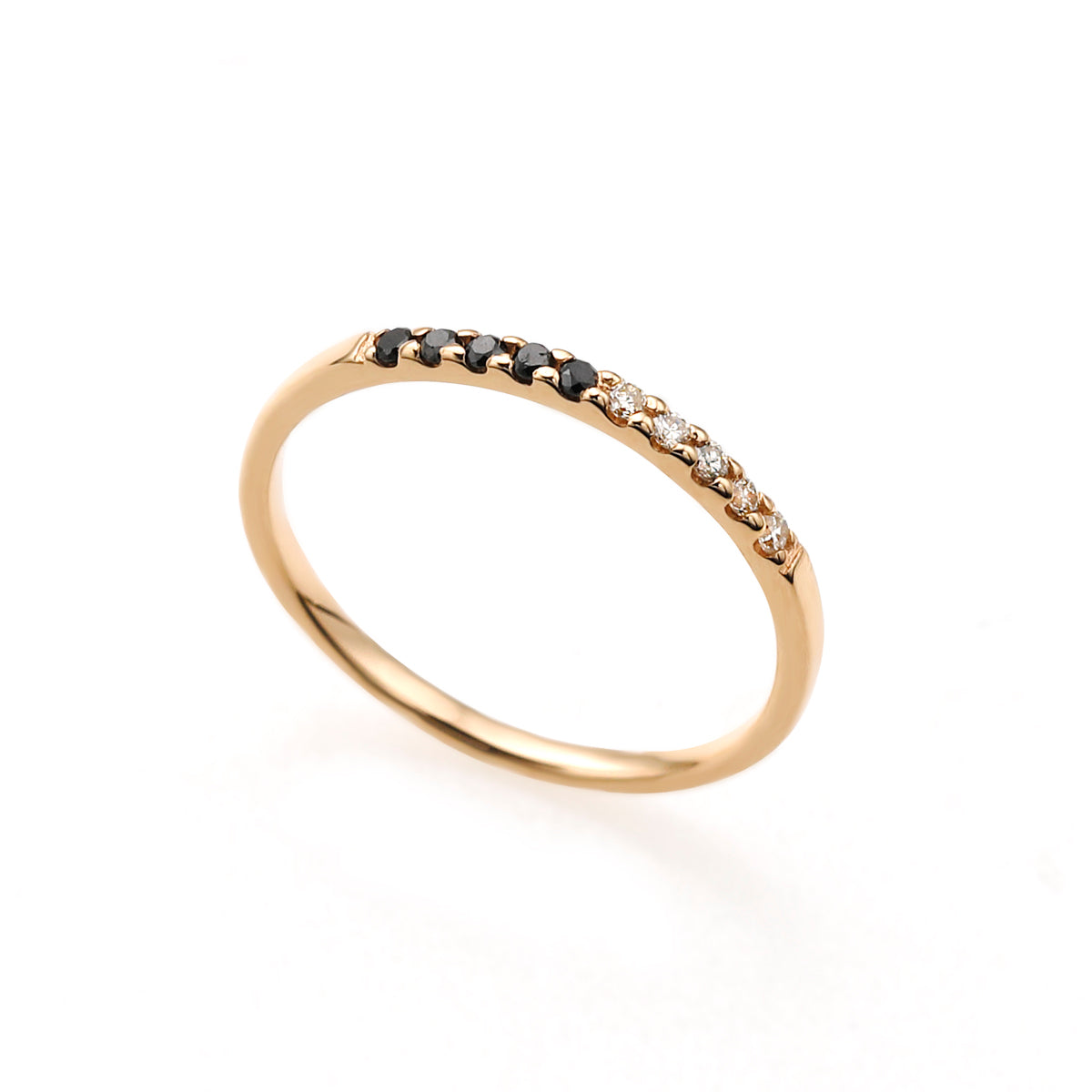 GOSSAMER Black and White Diamond Pinky Ring