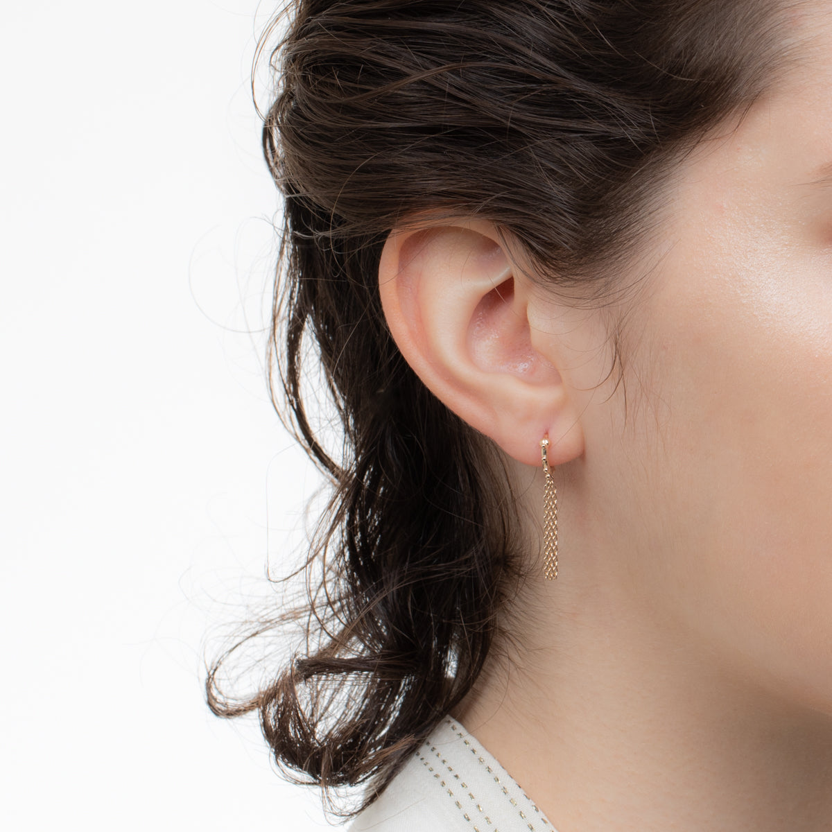 SEA ANEMONE Chain Huggie Hoop Earring