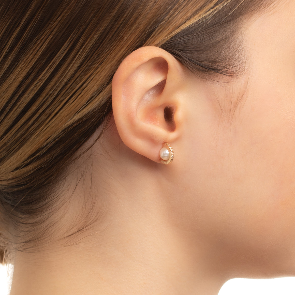 BELUGA Pearl Diamond Earring Small size