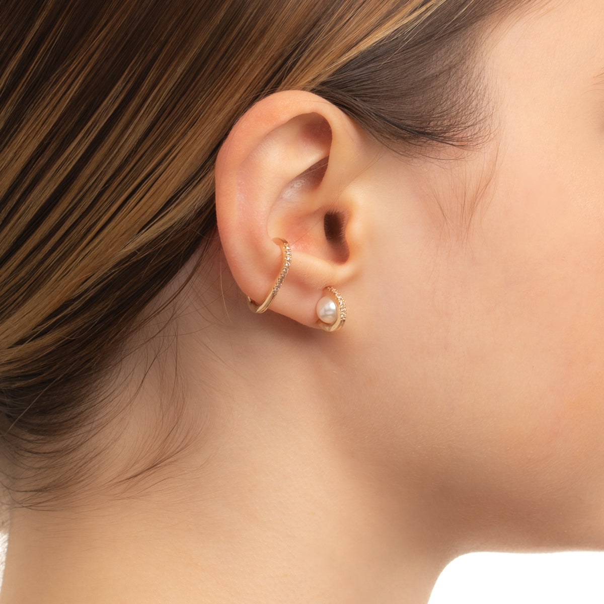 BELUGA Pearl Diamond Earring Small size