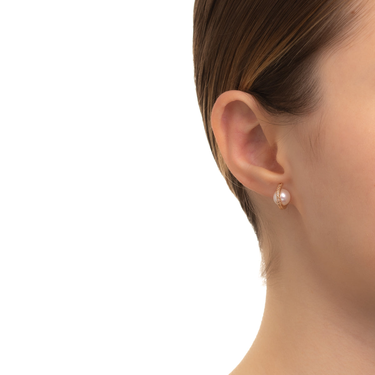 BELUGA Pearl Diamond Earring Medium size