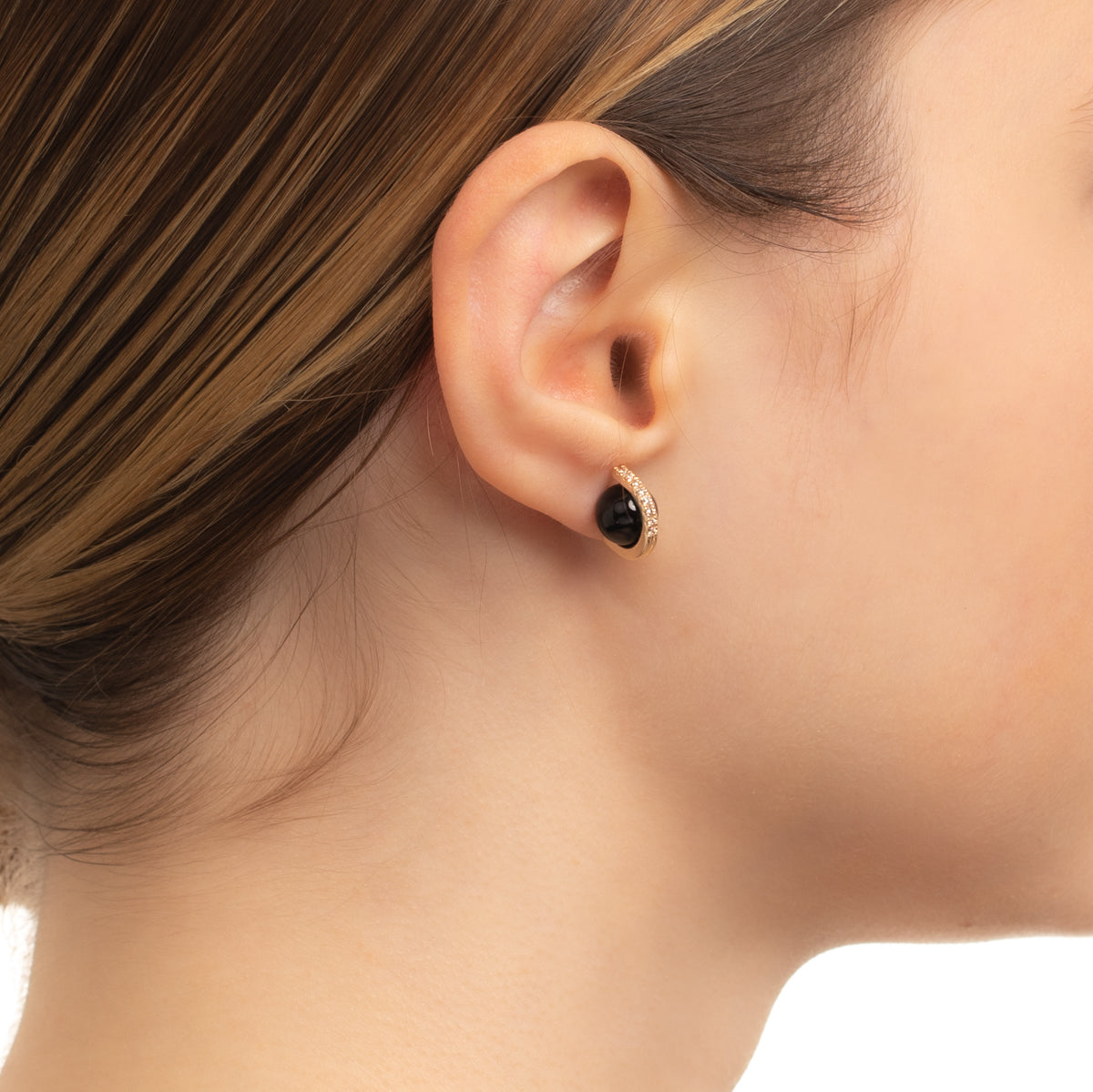 BELUGA Onyx Diamond Earring Medium size