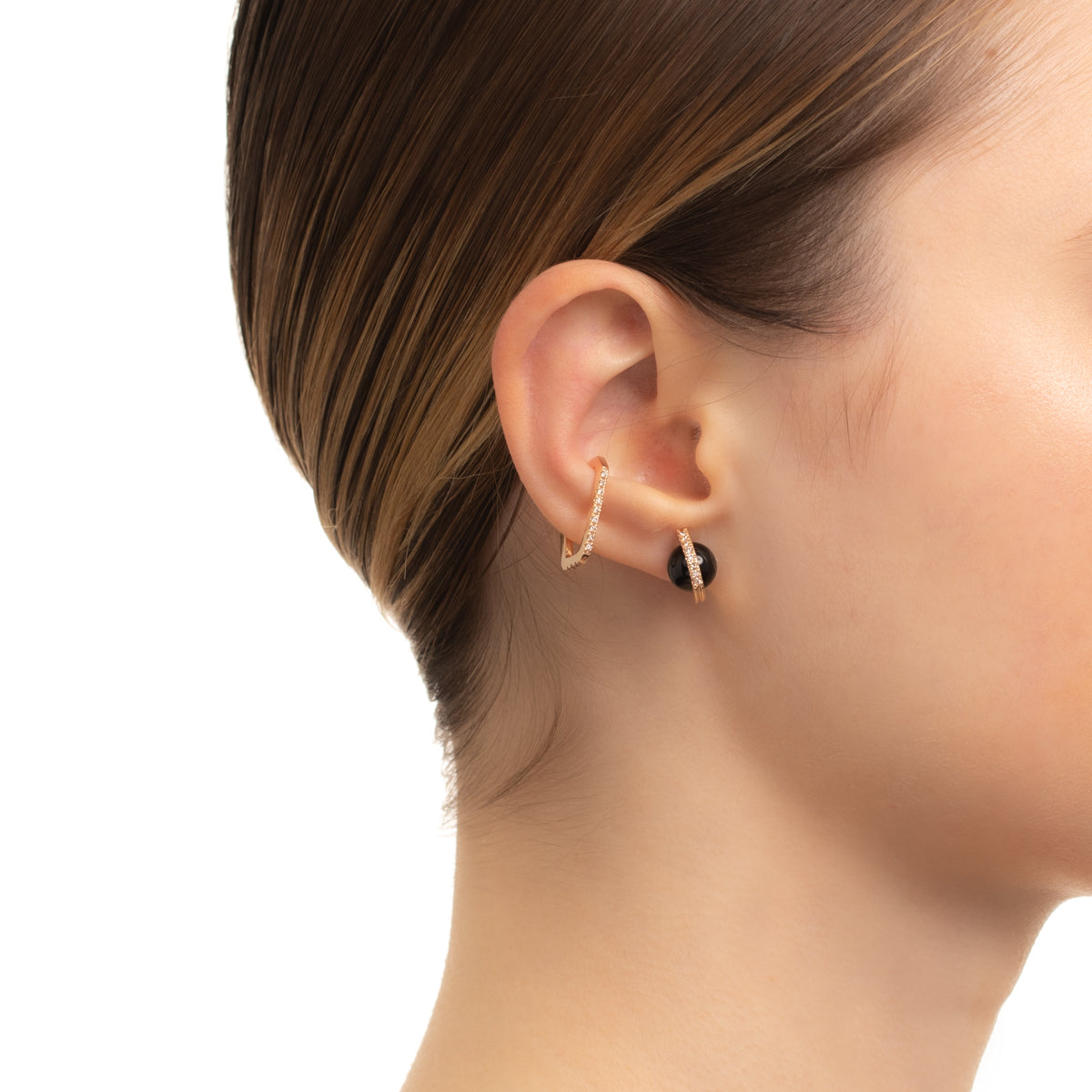 BELUGA Onyx Diamond Earring Medium size