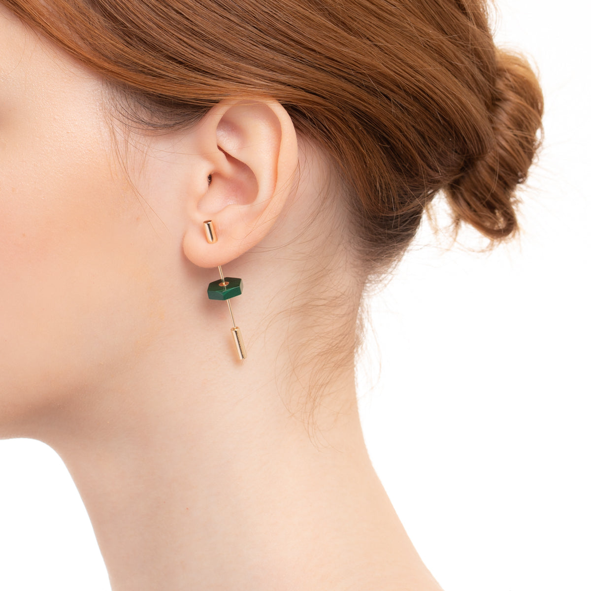 Short SPEAR Earring, Malachite