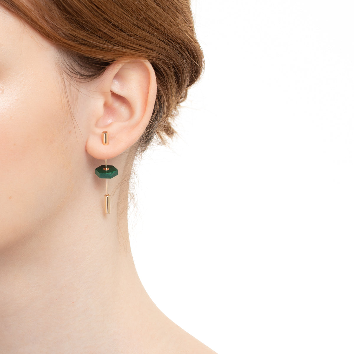 Short SPEAR Earring, Malachite