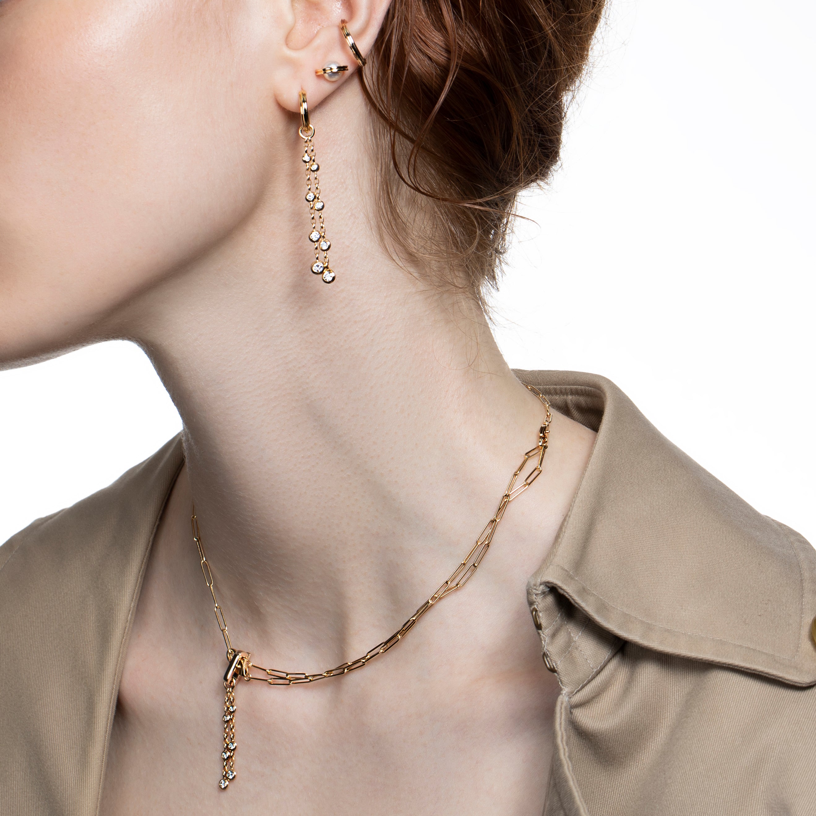 18K CASCADE Diamond Charm Earring