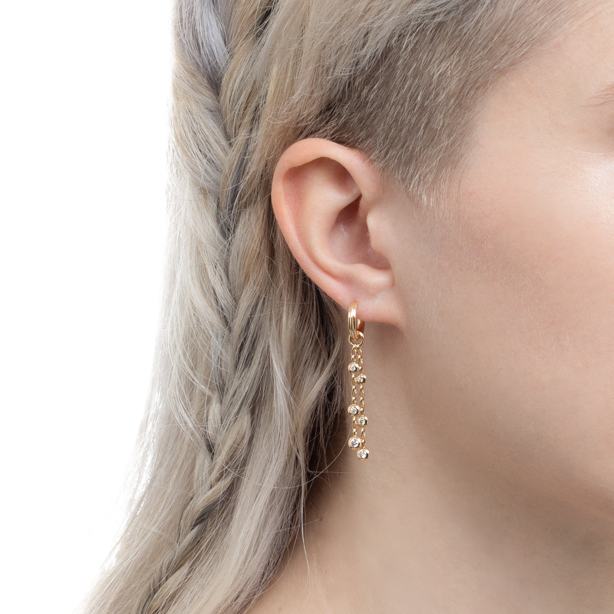18K CASCADE Diamond Charm Earring