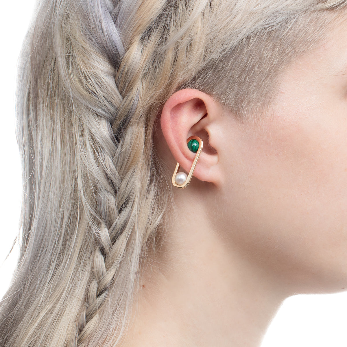 BELUGA Malachite Pearl Ear Cuff