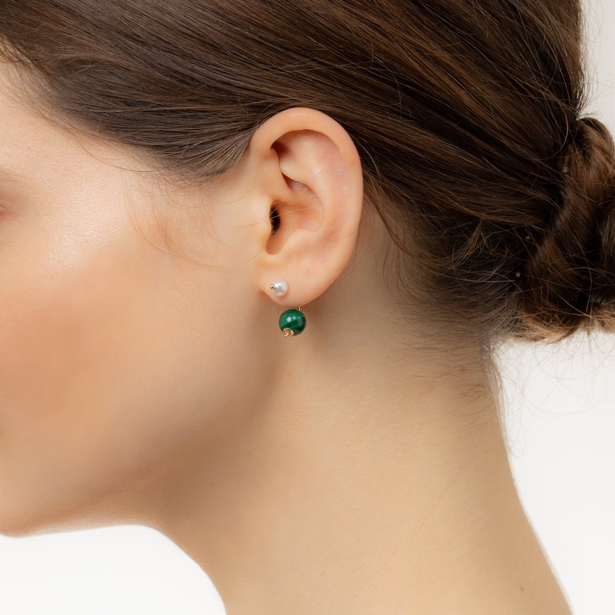 BUMBLE BEE Pearl Malachite Earring