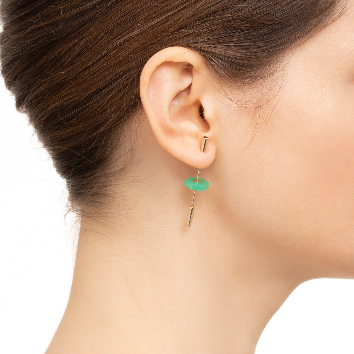Short SPEAR Earring, Chrysoprase