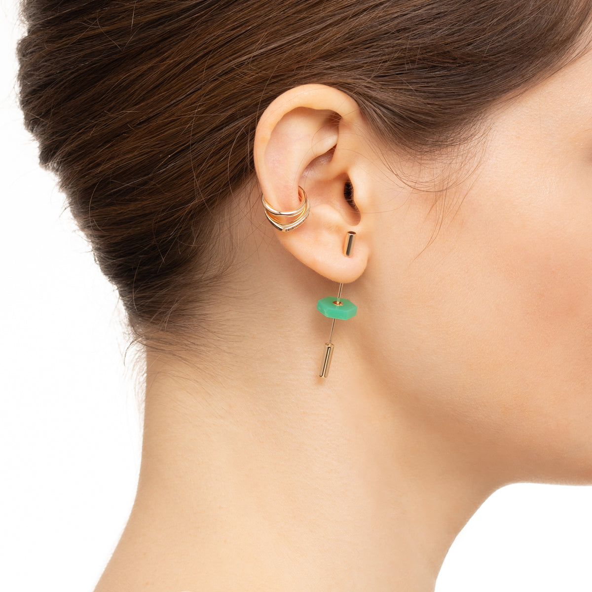 Short SPEAR Earring, Chrysoprase